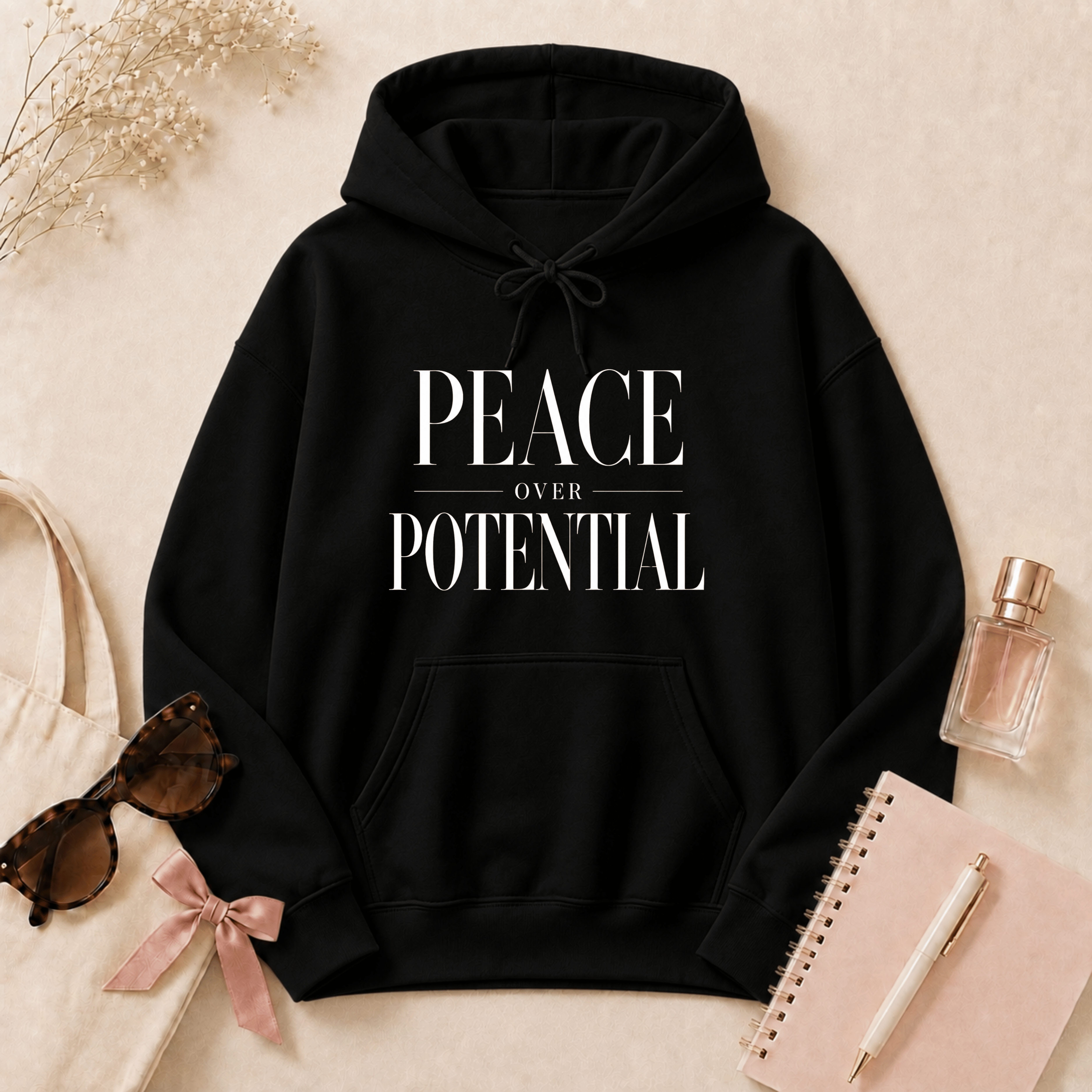Peace Over Potential Hoodie | Unisex Healing Era Sweatshirt | Self-Love & Boundaries Pullover