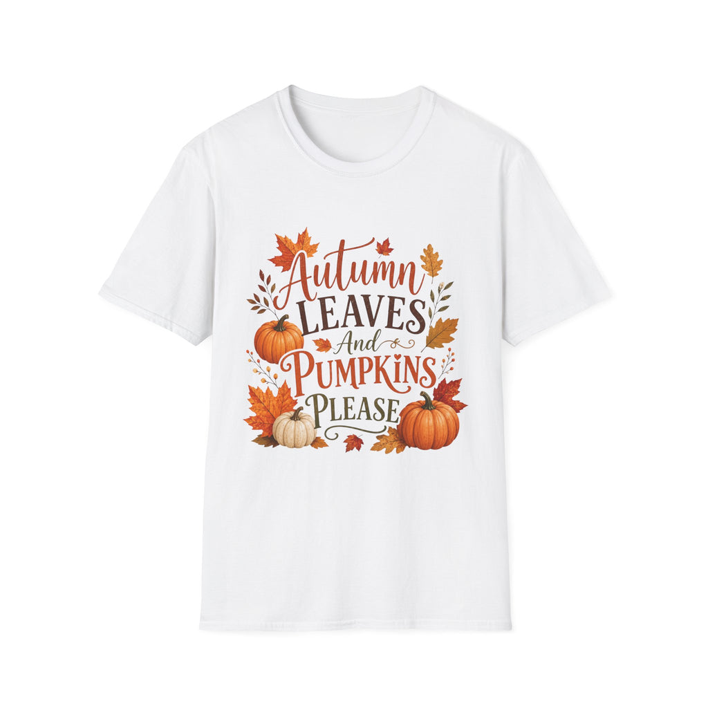 Autumn Leaves And Pumpkins Please T-Shirt