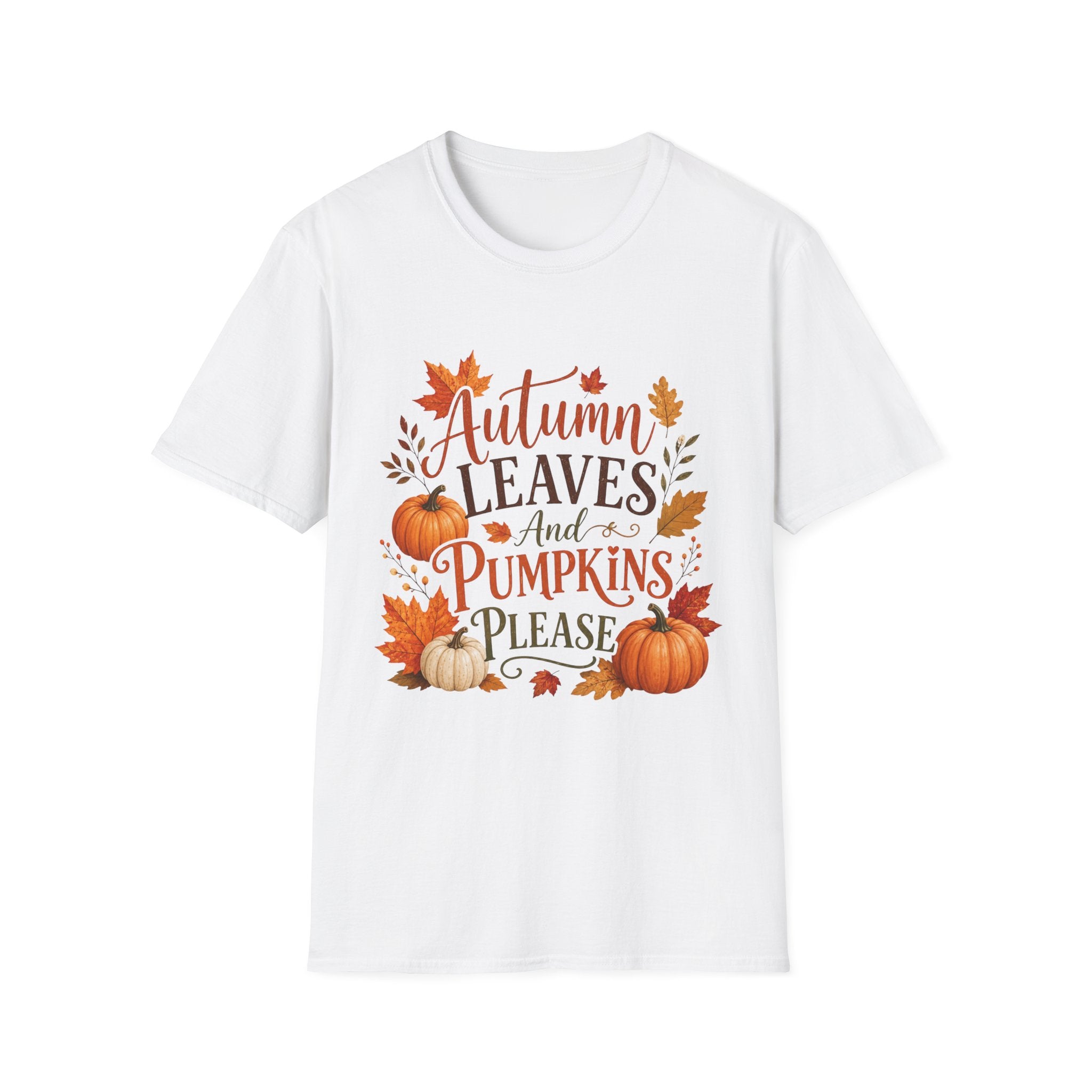 Autumn Leaves And Pumpkins Please T-Shirt