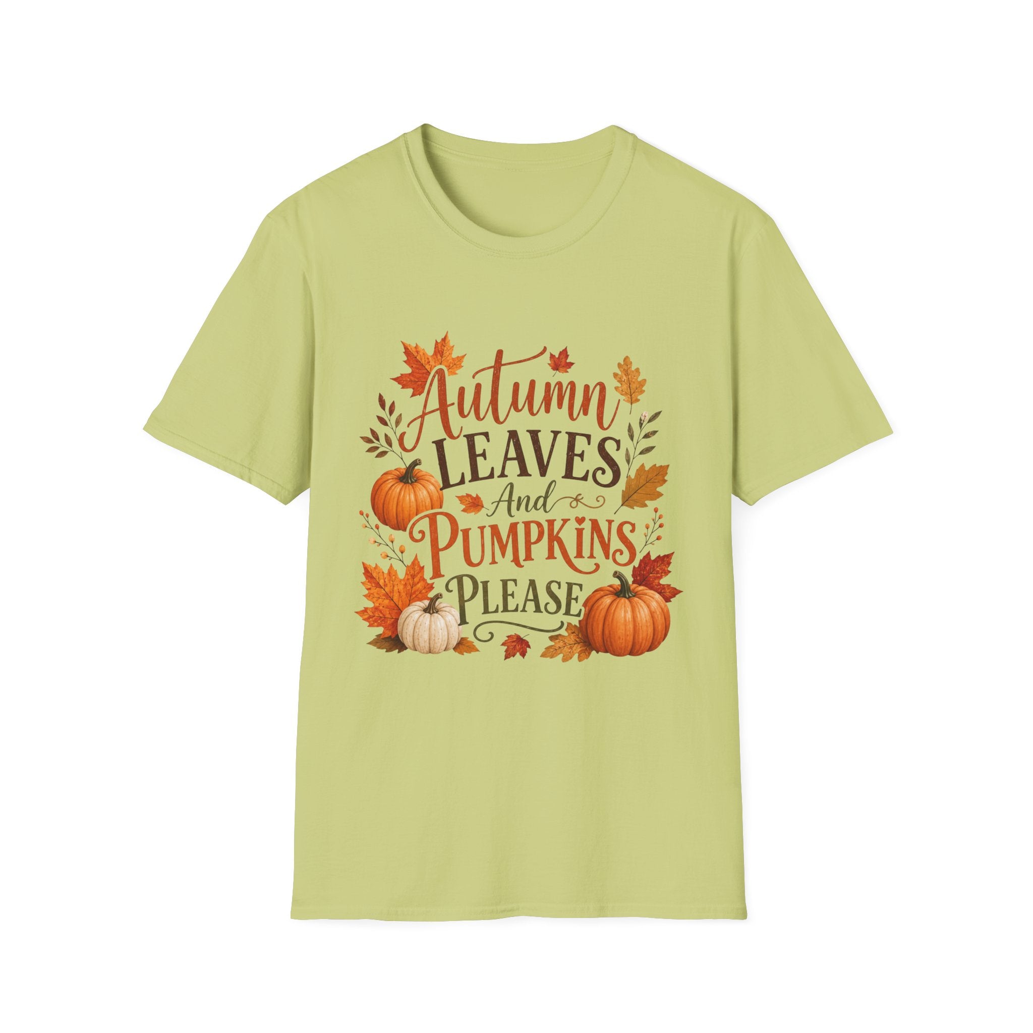 Autumn Leaves And Pumpkins Please T-Shirt