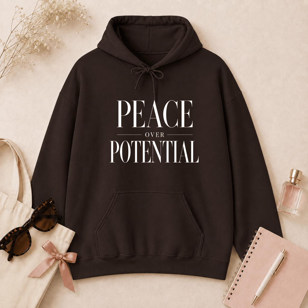 Peace Over Potential Hoodie | Unisex Healing Era Sweatshirt | Self-Love & Boundaries Pullover