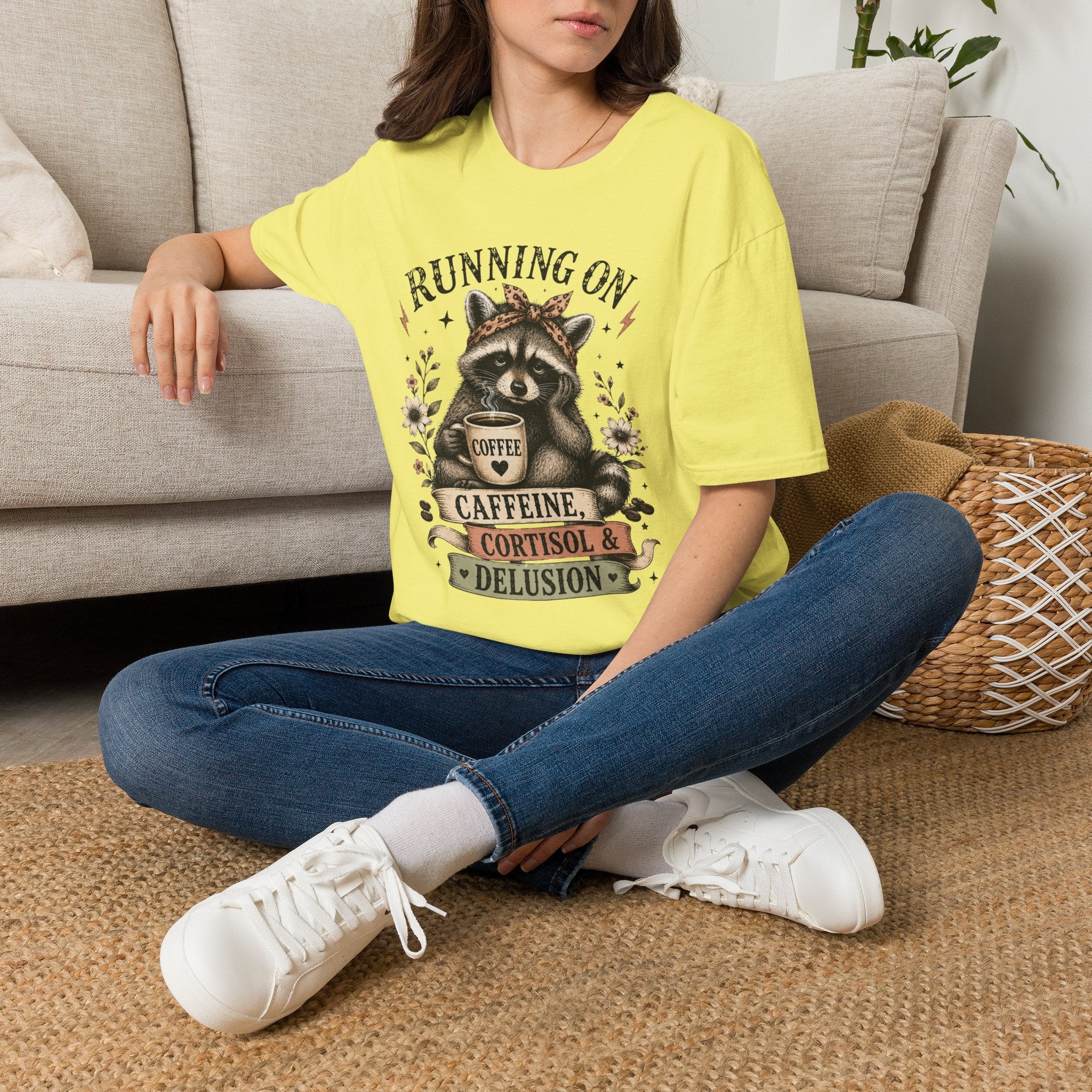 Running On Caffeine, Cortisol & Delusion T-Shirt