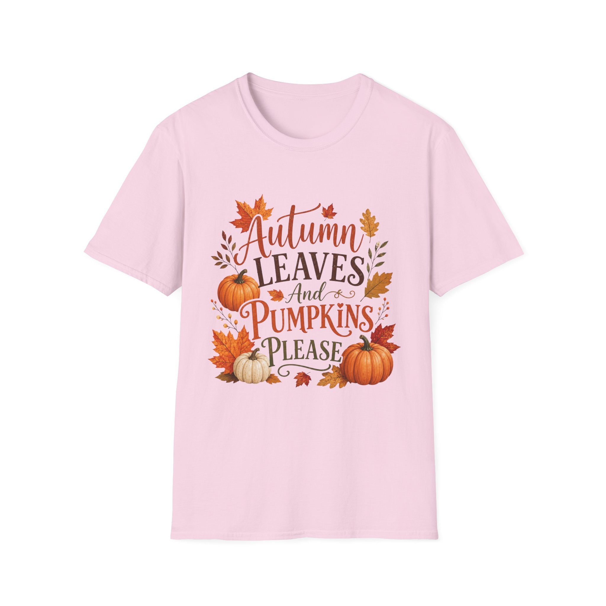 Autumn Leaves And Pumpkins Please T-Shirt
