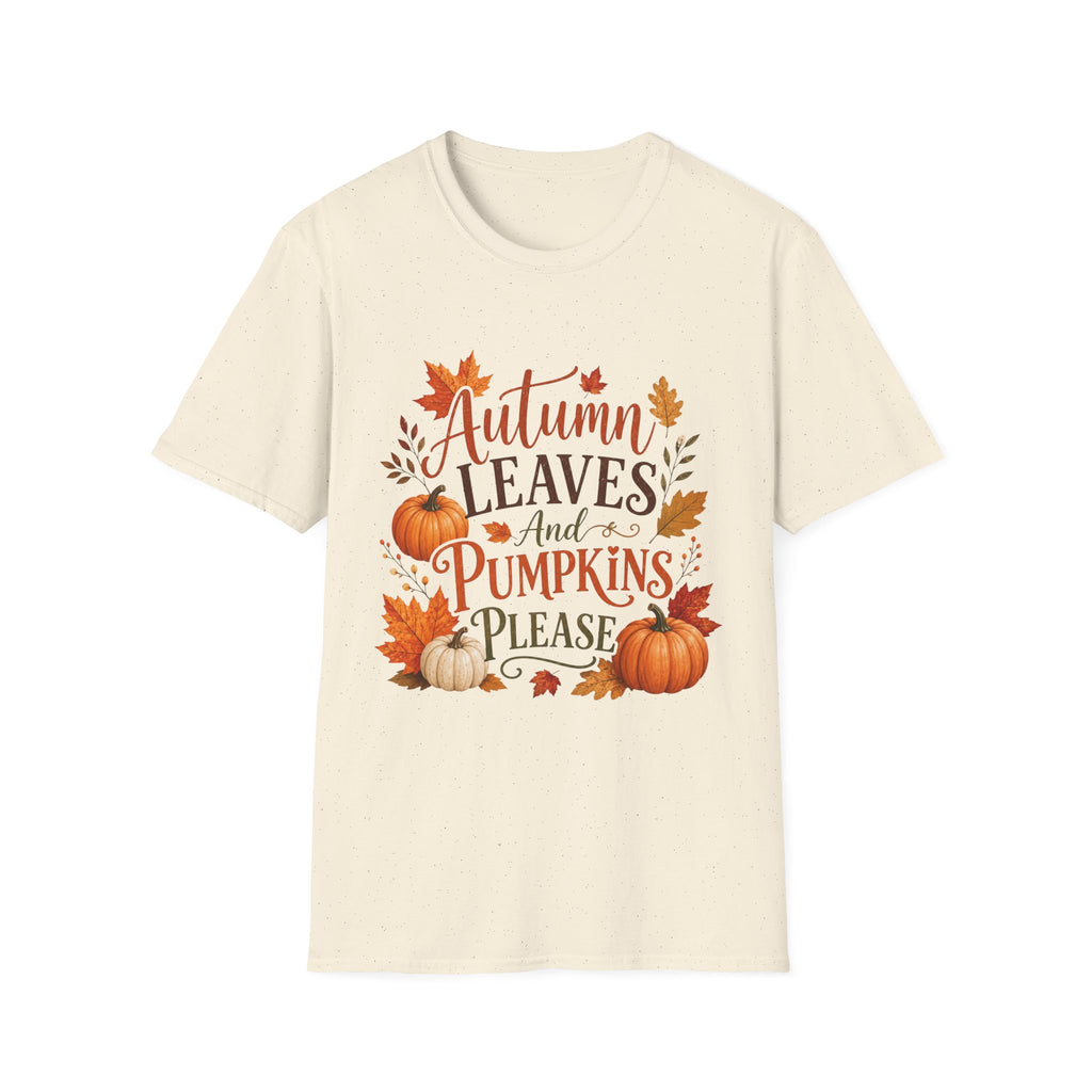 Autumn Leaves And Pumpkins Please T-Shirt