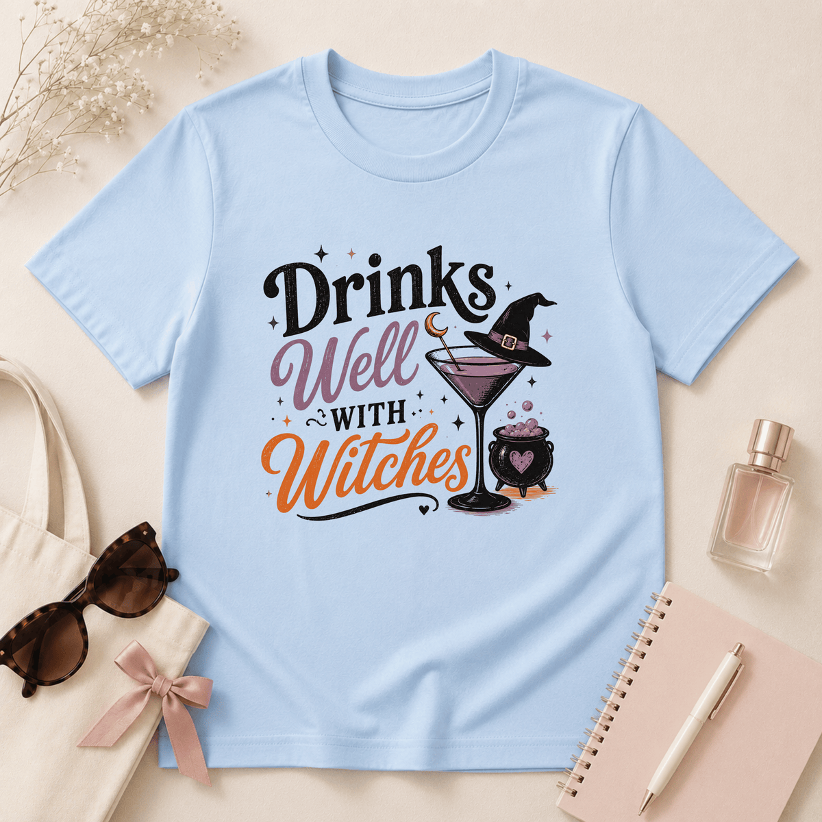 Drinks Well With Witches T-Shirt