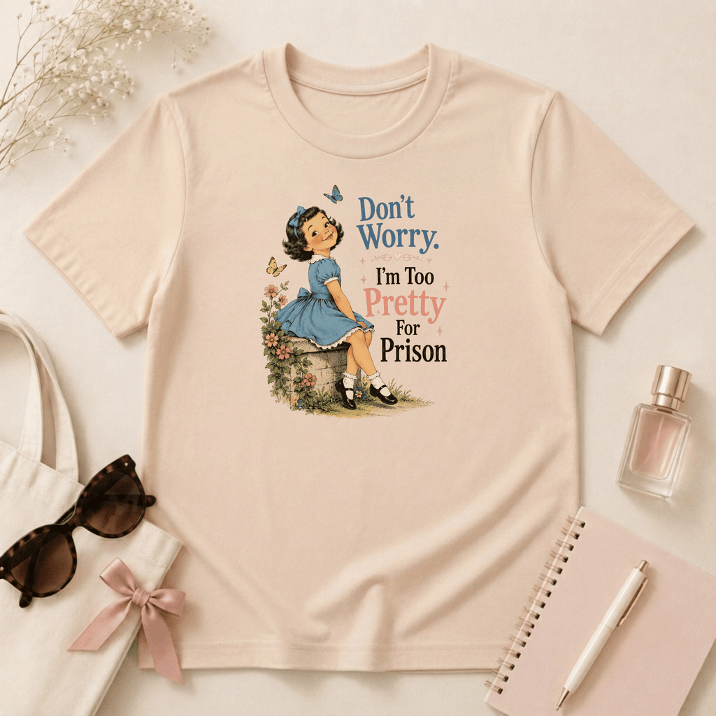 Don't Worry I'm Too Pretty For Prison T-Shirt
