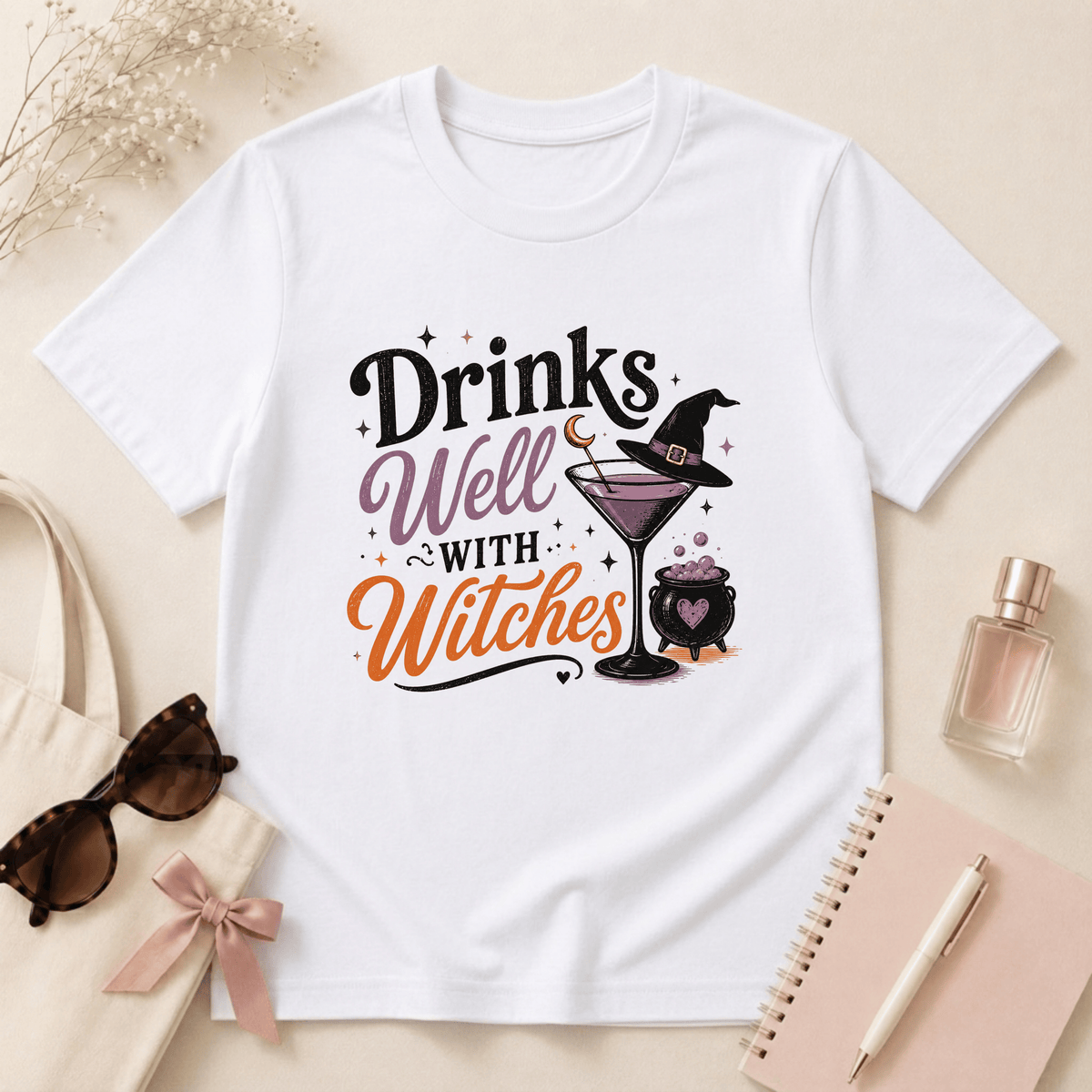 Drinks Well With Witches T-Shirt