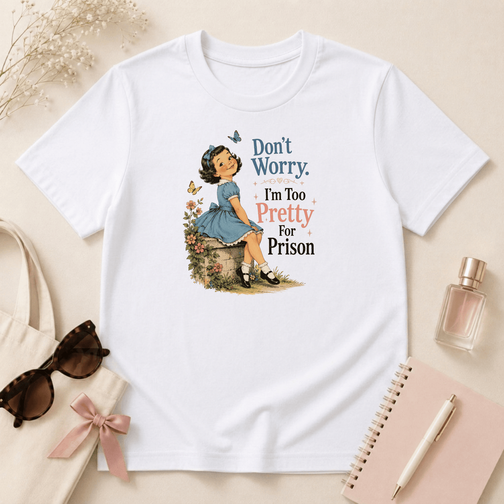 Don't Worry I'm Too Pretty For Prison T-Shirt